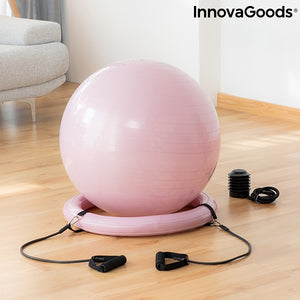 INNOVAGOODS joogapallo tasapainorenkaalla ja vastuskuminauhoilla
